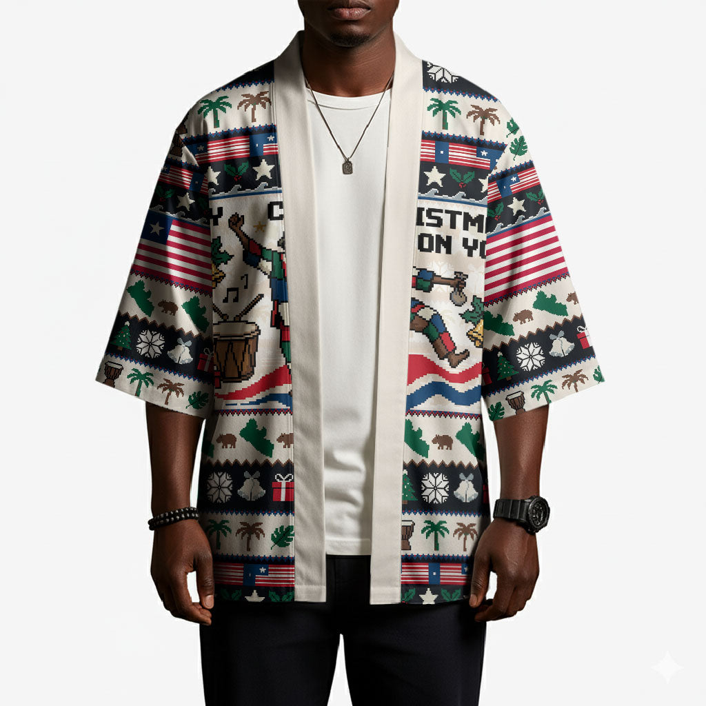 Liberia Christmas On You Kimono Old Man Bayka - Pygmy Hippo - Liberia Map Djembe Drum