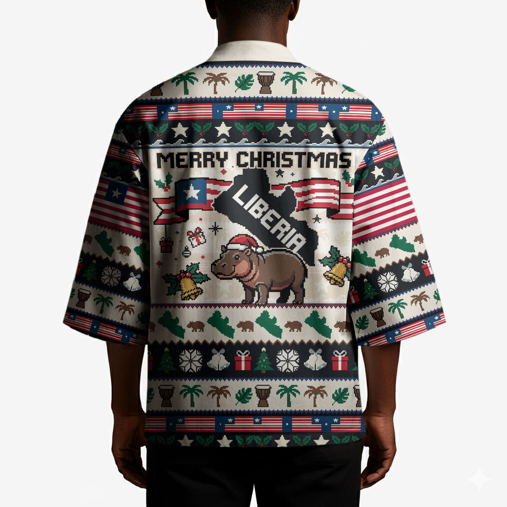 Liberia Christmas On You Kimono Old Man Bayka - Pygmy Hippo - Liberia Map Djembe Drum
