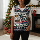 Liberia Christmas On You Christmas Knitted V-Neck Vest Old Man Bayka - Pygmy Hippo - Liberia Map Djembe Drum