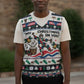 Liberia Christmas On You Christmas Knitted V-Neck Vest Old Man Bayka - Pygmy Hippo - Liberia Map Djembe Drum