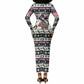 Liberia Christmas On You Long Sleeve Bodycon Dress Old Man Bayka - Pygmy Hippo - Liberia Map Djembe Drum