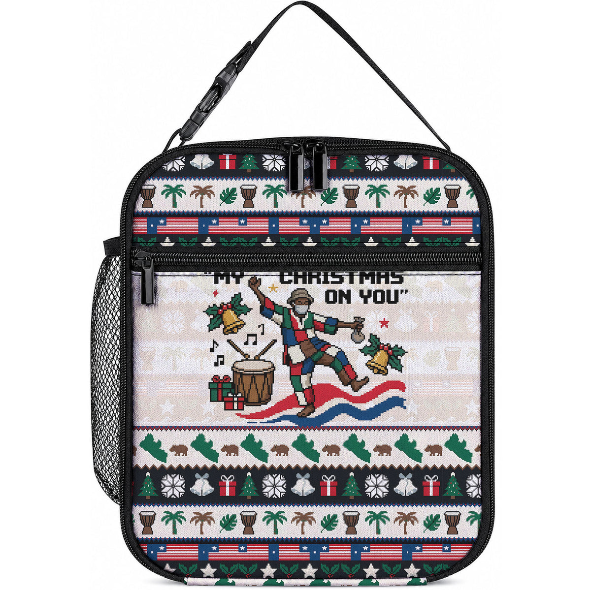 Liberia Christmas On You Lunch Bag Old Man Bayka - Pygmy Hippo - Liberia Map Djembe Drum