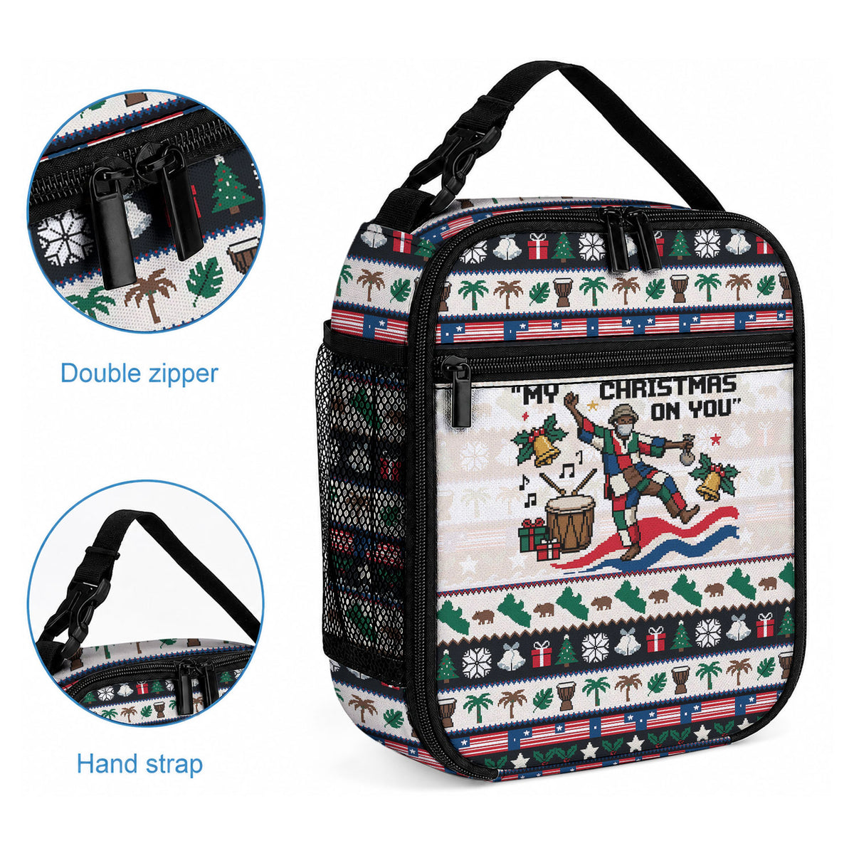 Liberia Christmas On You Lunch Bag Old Man Bayka - Pygmy Hippo - Liberia Map Djembe Drum