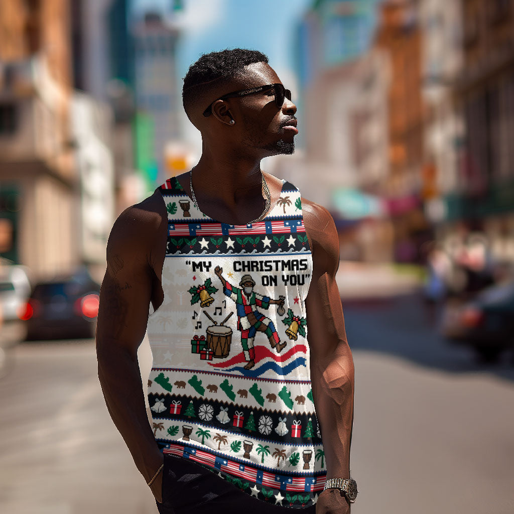 Liberia Christmas On You Men Tank Top Old Man Bayka - Pygmy Hippo - Liberia Map Djembe Drum