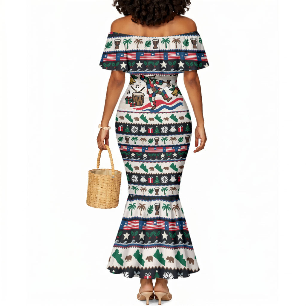 Liberia Christmas On You Mermaid Dress Old Man Bayka - Pygmy Hippo - Liberia Map Djembe Drum