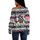 Liberia Christmas On You Off Shoulder Sweater Old Man Bayka - Pygmy Hippo - Liberia Map Djembe Drum