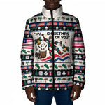 Liberia Christmas On You Padded Jacket Old Man Bayka - Pygmy Hippo - Liberia Map Djembe Drum