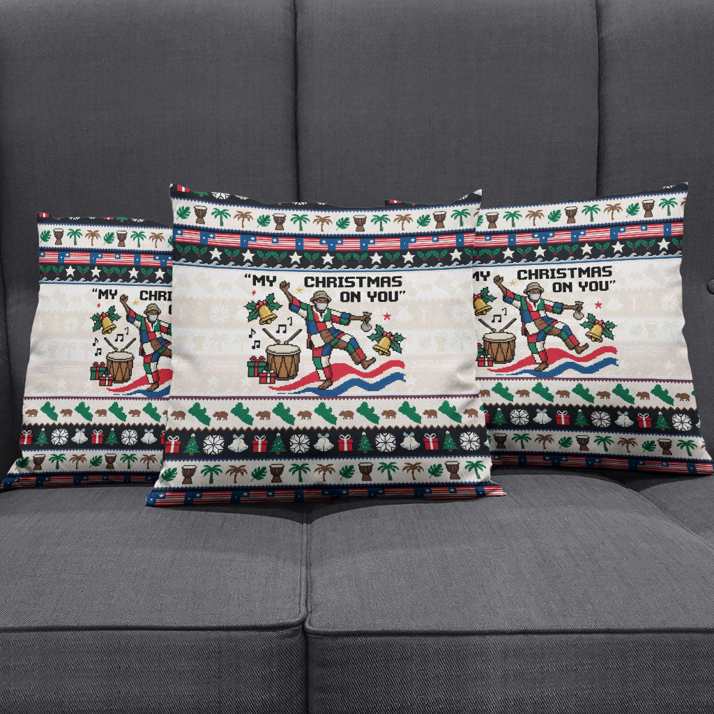 Liberia Christmas On You Pillow Cover Old Man Bayka - Pygmy Hippo - Liberia Map Djembe Drum