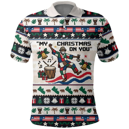 Liberia Christmas On You Polo Shirt Old Man Bayka - Pygmy Hippo - Liberia Map Djembe Drum