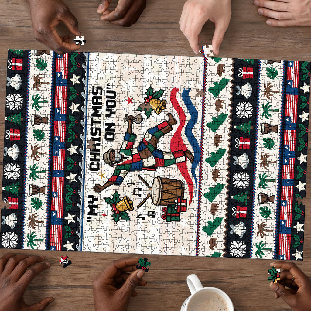 Liberia Christmas On You Puzzle Old Man Bayka - Pygmy Hippo - Liberia Map Djembe Drum