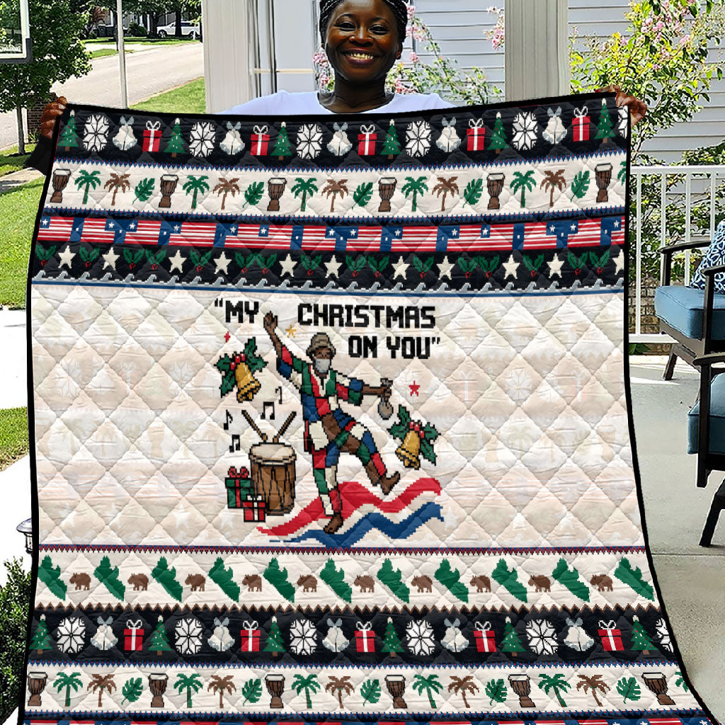 Liberia Christmas On You Quilt Old Man Bayka - Pygmy Hippo - Liberia Map Djembe Drum