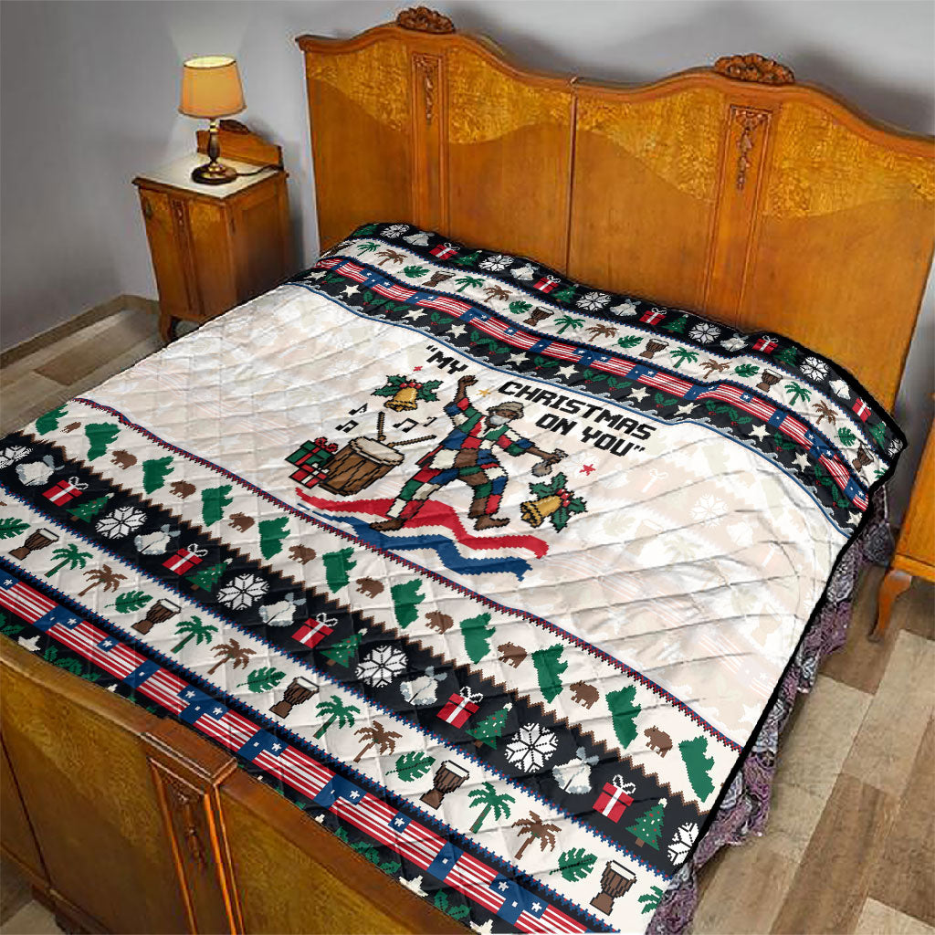 Liberia Christmas On You Quilt Old Man Bayka - Pygmy Hippo - Liberia Map Djembe Drum