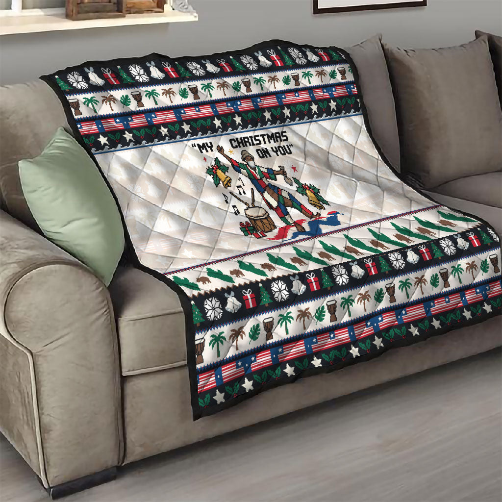 Liberia Christmas On You Quilt Old Man Bayka - Pygmy Hippo - Liberia Map Djembe Drum