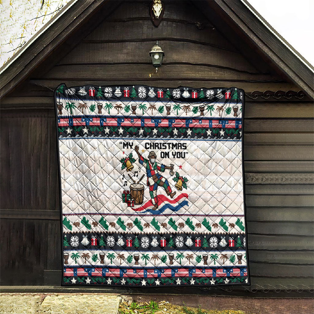 Liberia Christmas On You Quilt Old Man Bayka - Pygmy Hippo - Liberia Map Djembe Drum