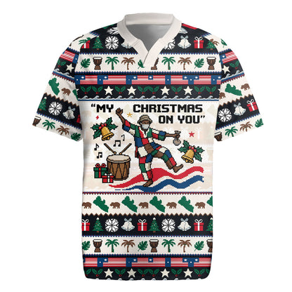 Liberia Christmas On You Rugby Jersey Old Man Bayka - Pygmy Hippo - Liberia Map Djembe Drum