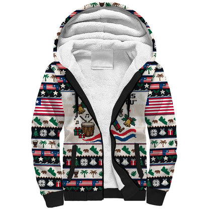 Liberia Christmas On You Sherpa Hoodie Old Man Bayka - Pygmy Hippo - Liberia Map Djembe Drum