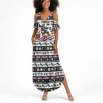 Liberia Christmas On You Summer Maxi Dress Old Man Bayka - Pygmy Hippo - Liberia Map Djembe Drum