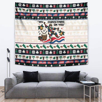 Liberia Christmas On You Tapestry Old Man Bayka - Pygmy Hippo - Liberia Map Djembe Drum