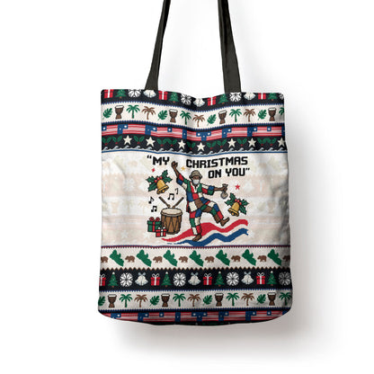 Liberia Christmas On You Tote Bag Old Man Bayka - Pygmy Hippo - Liberia Map Djembe Drum