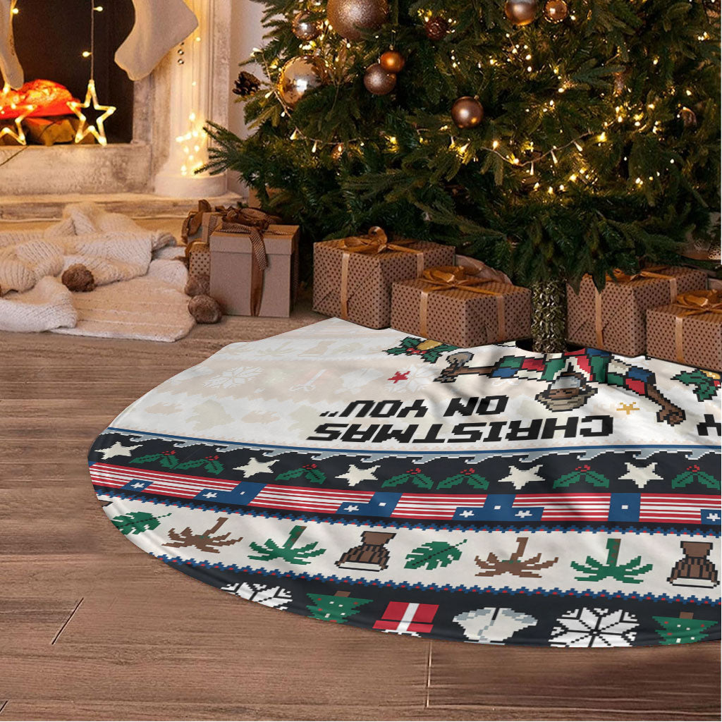 Liberia Christmas On You Tree Skirt Old Man Bayka - Pygmy Hippo - Liberia Map Djembe Drum