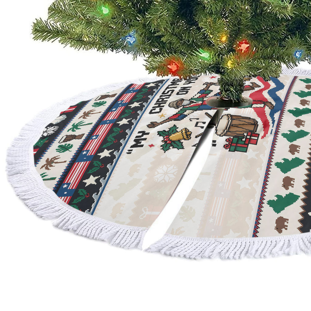 Liberia Christmas On You Tree Skirt Old Man Bayka - Pygmy Hippo - Liberia Map Djembe Drum