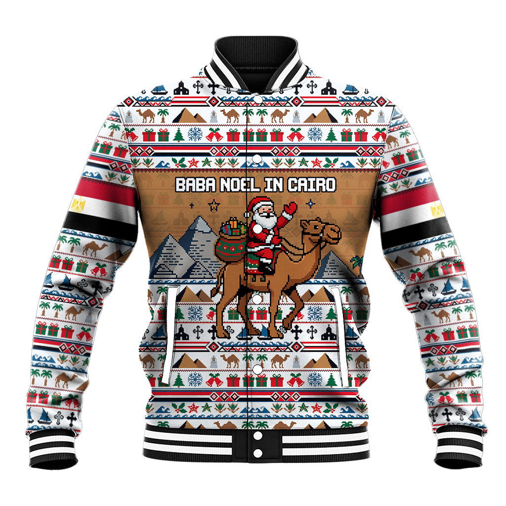 Egypt Christmas Baba Noel In Cairo Baseball Jacket Santa On Camel Pyramids Coptic Church