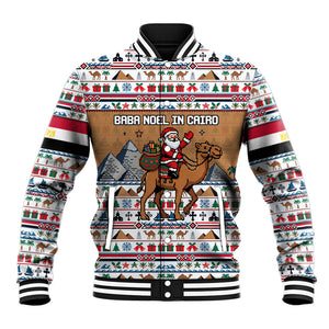 Egypt Christmas Baba Noel In Cairo Baseball Jacket Santa On Camel Pyramids Coptic Church