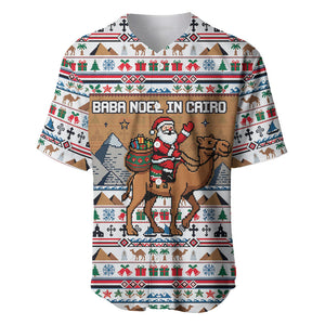 Egypt Christmas Baba Noel In Cairo Baseball Jersey Santa On Camel Pyramids Coptic Church