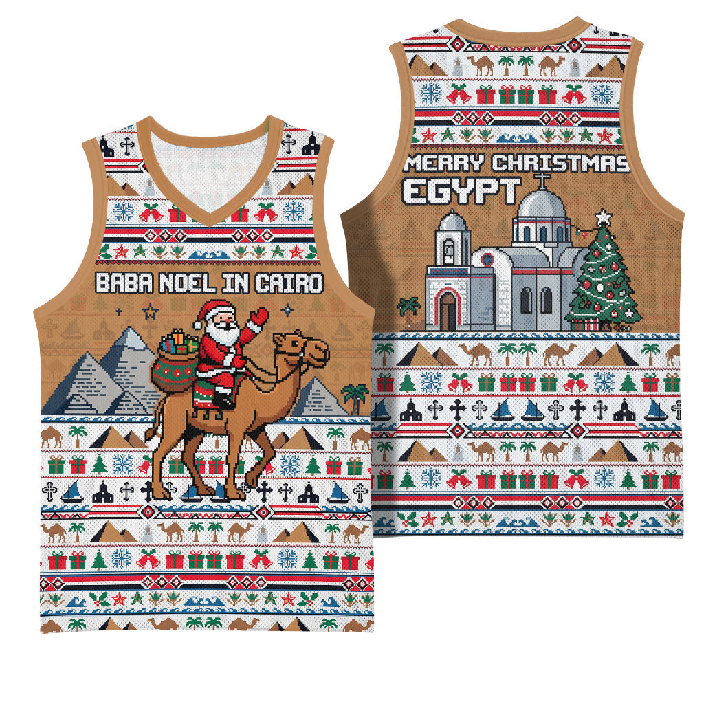 Egypt Christmas Baba Noel In Cairo Basketball Jersey Santa On Camel Pyramids Coptic Church
