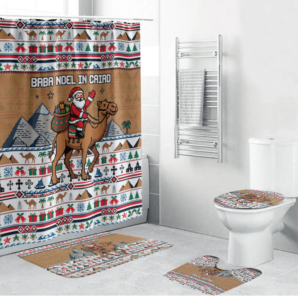 Egypt Christmas Baba Noel In Cairo Bathroom Set Santa On Camel Pyramids Coptic Church
