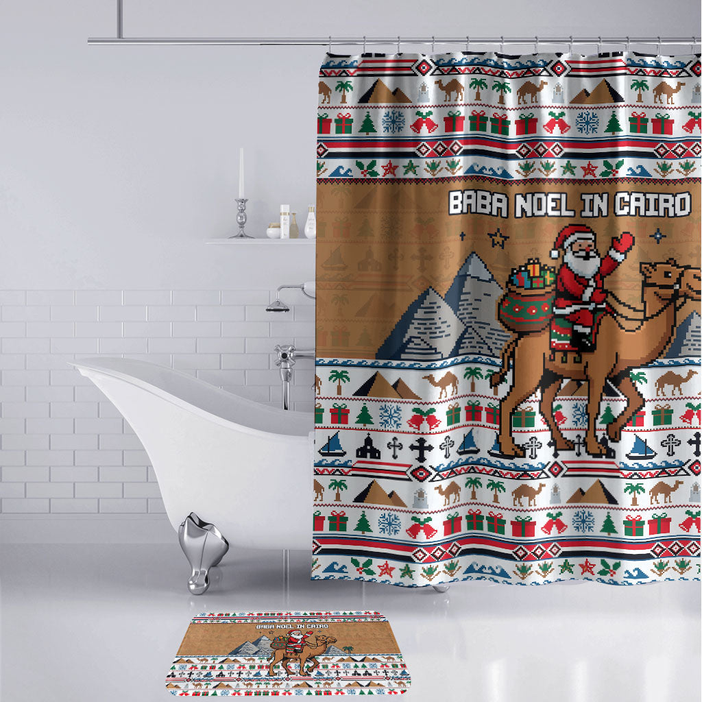 Egypt Christmas Baba Noel In Cairo Bathroom Set Santa On Camel Pyramids Coptic Church