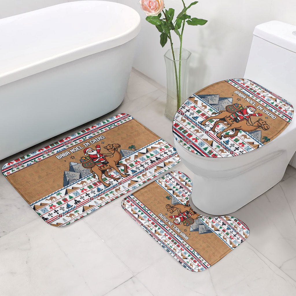 Egypt Christmas Baba Noel In Cairo Bathroom Set Santa On Camel Pyramids Coptic Church