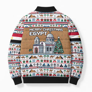 Egypt Christmas Baba Noel In Cairo Bomber Puffer Jacket Santa On Camel Pyramids Coptic Church