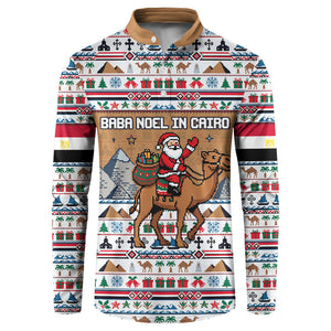 Egypt Christmas Baba Noel In Cairo Button Sweatshirt Santa On Camel Pyramids Coptic Church