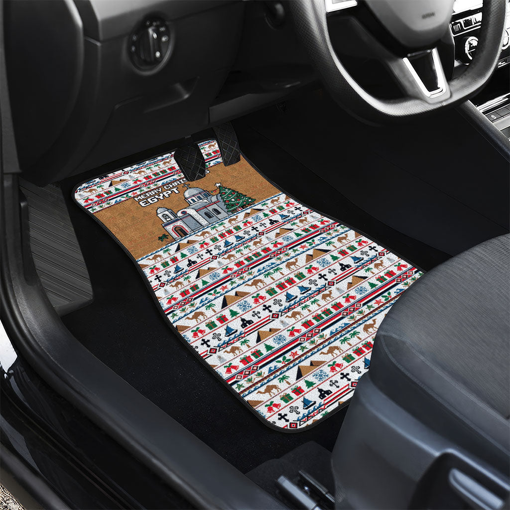 Egypt Christmas Baba Noel In Cairo Car Mats Santa On Camel Pyramids Coptic Church