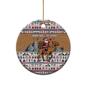Egypt Christmas Baba Noel In Cairo Ceramic Ornament Santa On Camel Pyramids Coptic Church