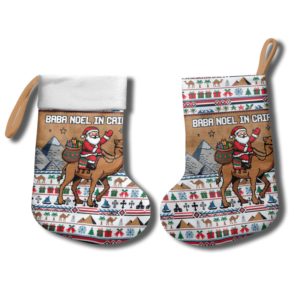 Egypt Christmas Baba Noel In Cairo Christmas Stocking Santa On Camel Pyramids Coptic Church