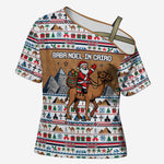 Egypt Christmas Baba Noel In Cairo Cross Shoulder Shirt Santa On Camel Pyramids Coptic Church