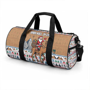 Egypt Christmas Baba Noel In Cairo Duffle Bag Santa On Camel Pyramids Coptic Church
