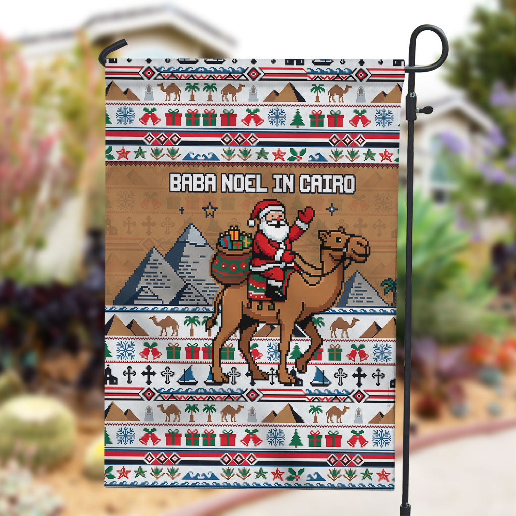 Egypt Christmas Baba Noel In Cairo Garden Flag Santa On Camel Pyramids Coptic Church