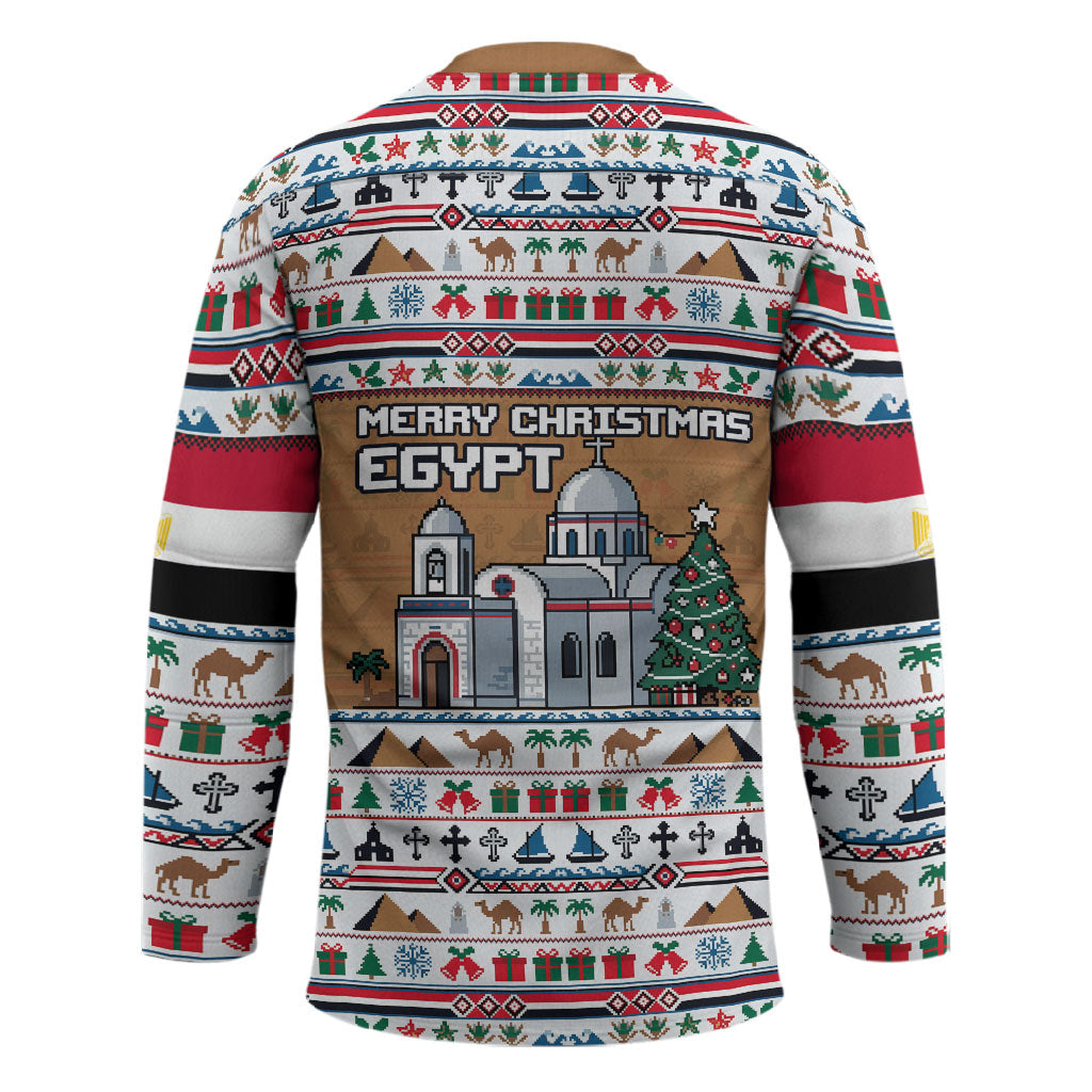 Egypt Christmas Baba Noel In Cairo Hockey Jersey Santa On Camel Pyramids Coptic Church