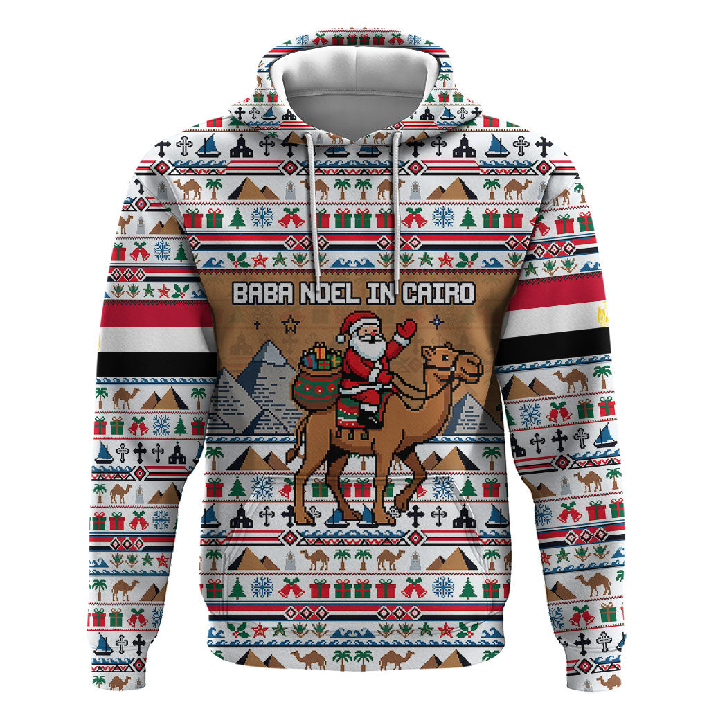 Egypt Christmas Baba Noel In Cairo Hoodie Santa On Camel Pyramids Coptic Church