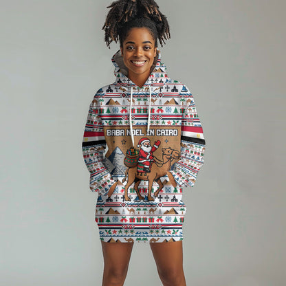 Egypt Christmas Baba Noel In Cairo Hoodie Dress Santa On Camel Pyramids Coptic Church