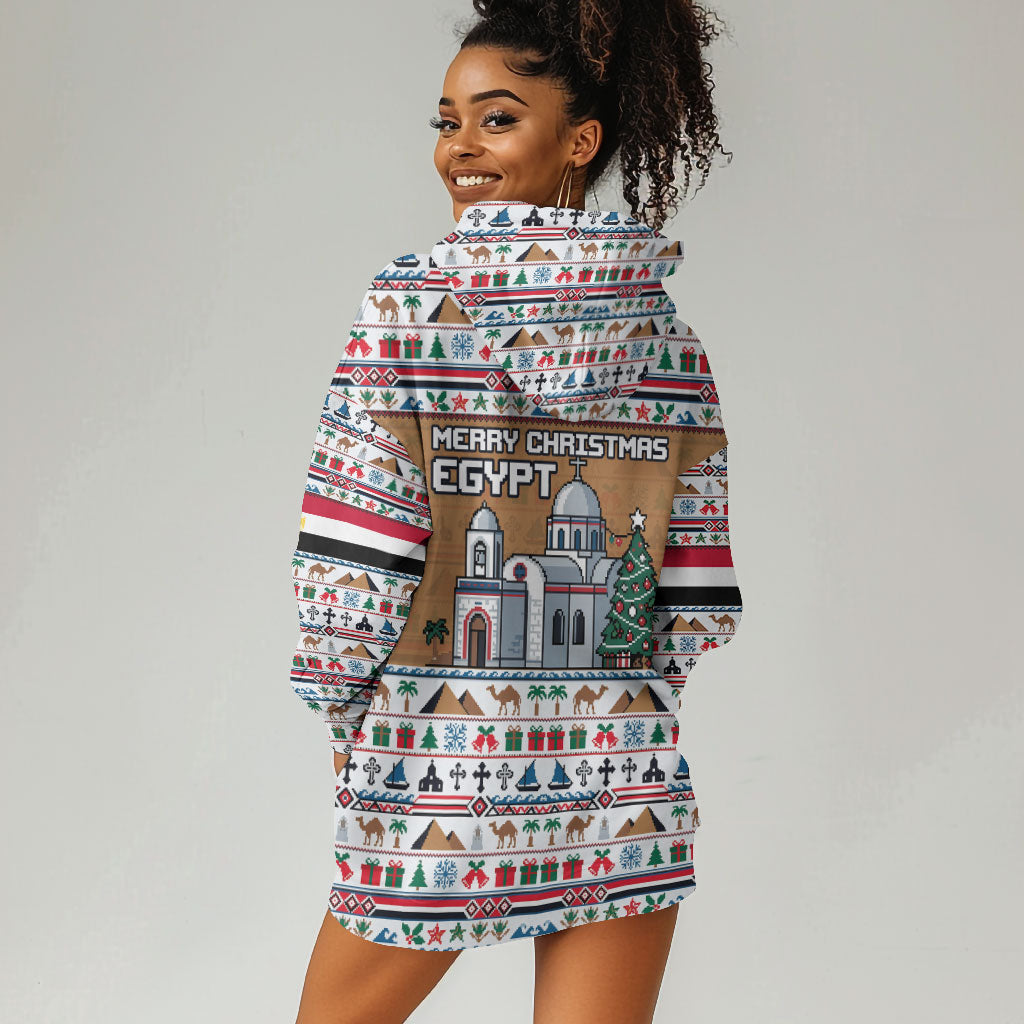 Egypt Christmas Baba Noel In Cairo Hoodie Dress Santa On Camel Pyramids Coptic Church