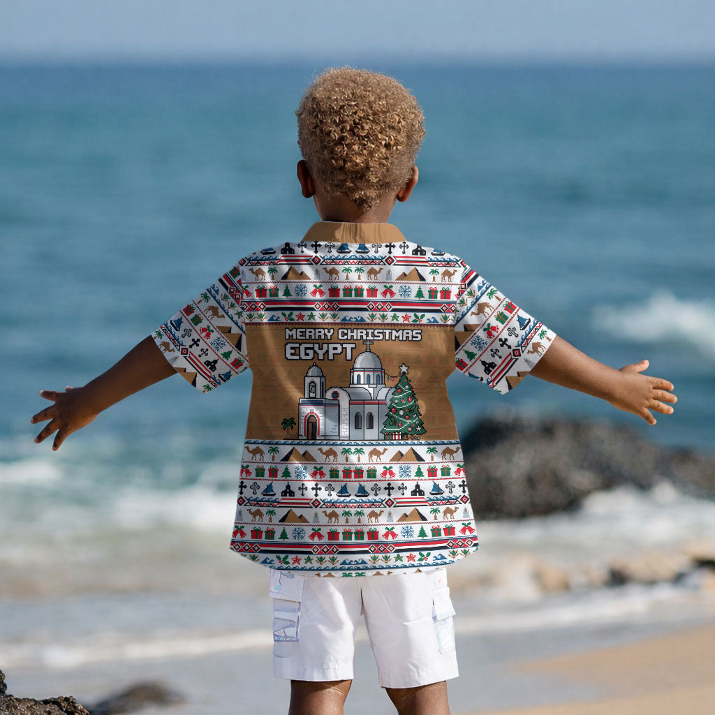 Egypt Christmas Baba Noel In Cairo Kid Hawaiian Shirt Santa On Camel Pyramids Coptic Church