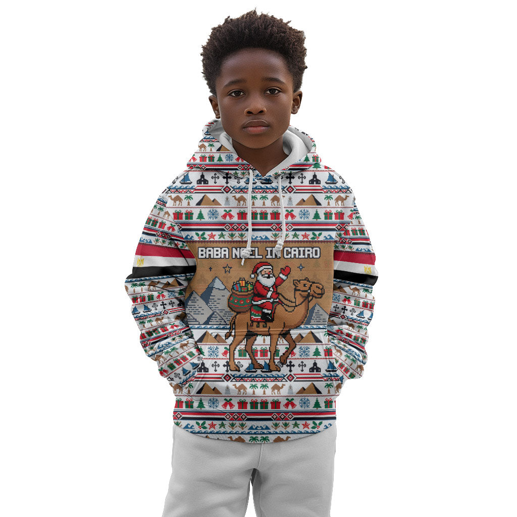 Egypt Christmas Baba Noel In Cairo Kid Hoodie Santa On Camel Pyramids Coptic Church