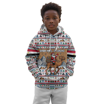 Egypt Christmas Baba Noel In Cairo Kid Hoodie Santa On Camel Pyramids Coptic Church