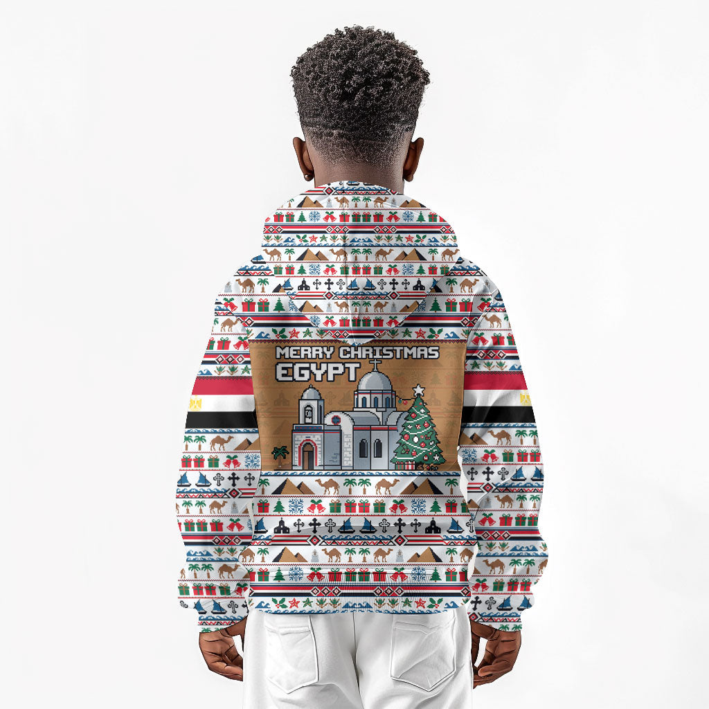 Egypt Christmas Baba Noel In Cairo Kid Hoodie Santa On Camel Pyramids Coptic Church