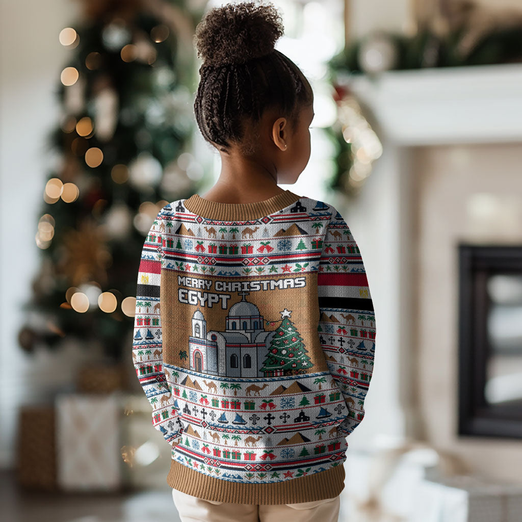 Egypt Christmas Baba Noel In Cairo Kid Ugly Christmas Sweater Santa On Camel Pyramids Coptic Church