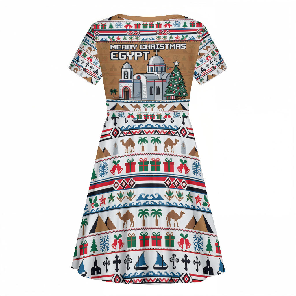 Egypt Christmas Baba Noel In Cairo Kid Short Sleeve Dress Santa On Camel Pyramids Coptic Church